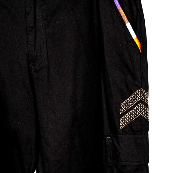 Men's Five 5 Star Vecta Streetwear Shorts SZ 36 Metallic Baggy Hip Hop Military - Picture 3 of 6